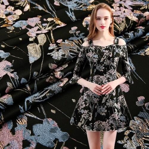 145cm width European& American style Metallic Jacquard Brocade Fabric,3D jacquard yarn dyed fabric for Women Coat Dress Skirt