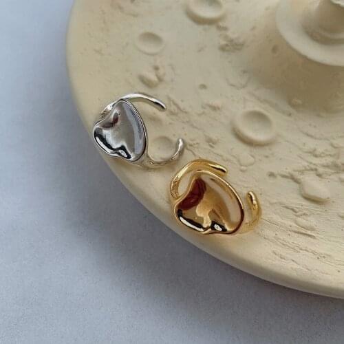 Fashion Personality Geometric Womens Ring Exaggerated Irregular Shape Ruffle Ring Couple Opening Adjustable Jewelry