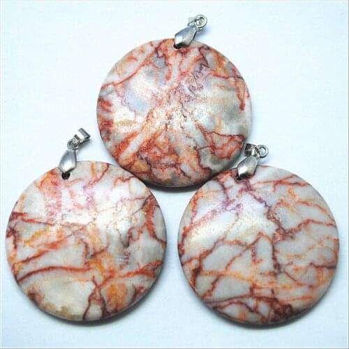 Nature gem stone pendants red netline stone top fashion necklace diy pendants size 40mm free shipping