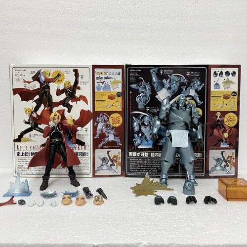116 Edward Elric Figure Fullmetal Alchemist Figure Revoltech Yamaguchi 117 Alphonse Elric Action Figures Collection Model Toy