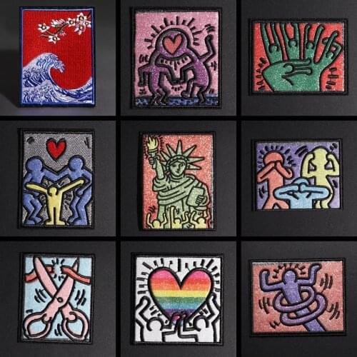 3D Embroidery Patch Letter Horror Round Rectangle Badge High Temperature Ironing Patch Monster Denim Jacket Clothing Decoration