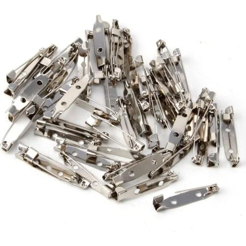 50PCS Brooch Clip Base Pins Accessories Jewelry Decorative Ally 15 To 40mm L4MB