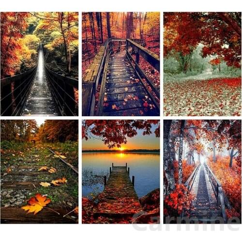 DIY 5D Diamond Painting Landscape Autumn Art Cross Stitch Embroidery Rhinestone Picture Full Round&Square Drill Home Decoration
