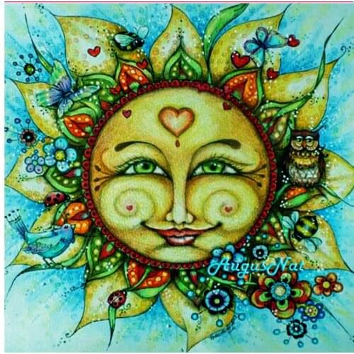 Floral sun diamond painting full round flower wall art abstract diamond dots kit mosaic painting on canvas diamond stickers gift