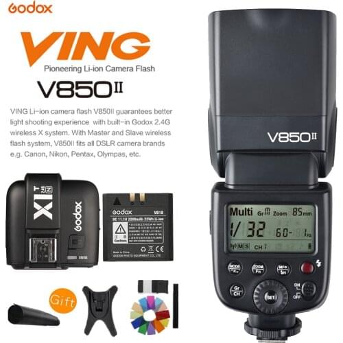Godox V850II GN60 HSS 2.4G Wireless X System Speedlite Li-ion Battery Flash Light+X1T-N flash trigger For Nikon DSLR Camera