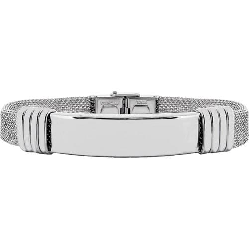 Stainless Steel bracelet Stainless Steel Steel grid gentleman young man gift Fathers Day engraved smooth plate