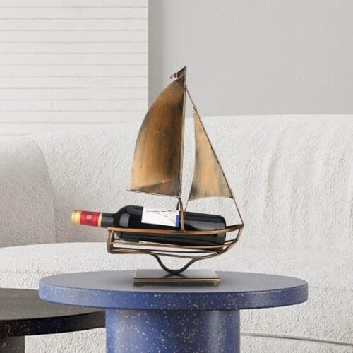 Sailing Wine Bottle Holder Iron Art European Creative Wine Rack Classic Bottle Storage Holder Practical Decoration