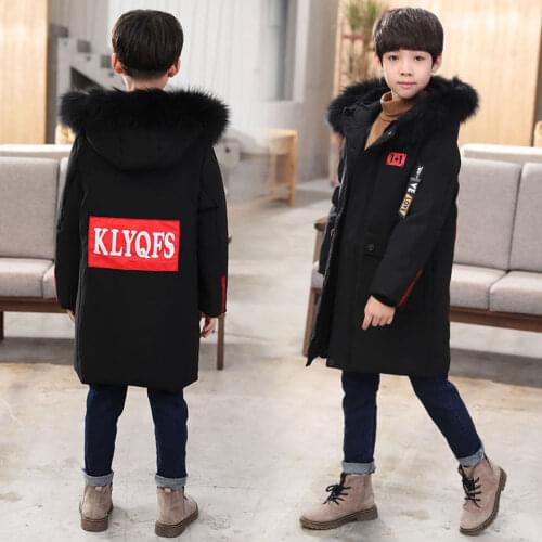 Children Winter Jackets for Boys Teenagers Kids Winter Jacket Boys Parkas Long Down Coat 2019 Warm Clothes Size 8 10 12 14 Year