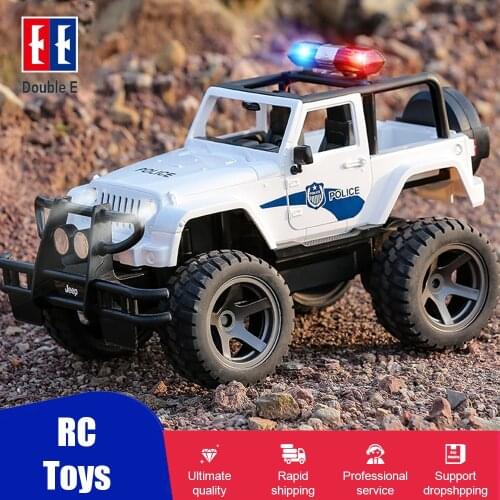Double E 1:12 Scale Big RC Truck JEEP Police Toy Radio Controlled Car 2.4 Electric machine Drift Buggy Toys for Children Boy Kid