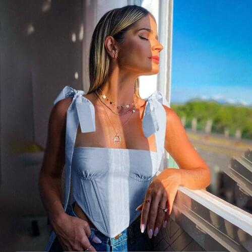 Elegant Fashion Sexy Backless Crop Tops For Women Sleeveless Club Party Boned Corset Top