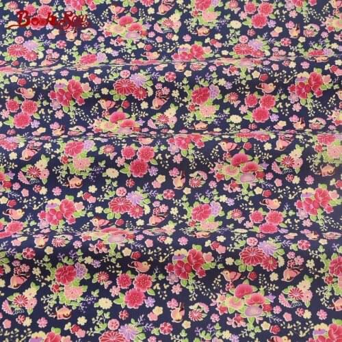 Booksew Cotton Poplin Fabric Crafts Patchwork Clothing Floral And Birds Bedding Home Decoration Fat Quarter Meter Crafts Dolls