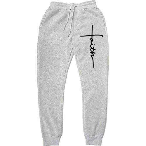 Christian Apparel Faith Sweatpants Religious Print Fleece Trousers Jesus Unisex Hip Hop Streetwear Jogging Pants