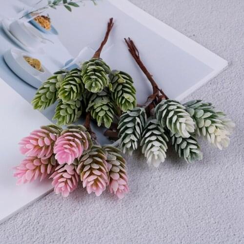 6Pcs/lot Artificial Flowers Grass Fake Plant For Wedding Christmas Decoration Home Decor Wreath Scrapbooking DIY Craft