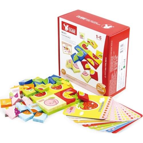 Wange Building Blocks 41 Pcs 11 Cards Fruit Vegetable Blocks Creative Bricks Toy Educational Building Block Toys for Children