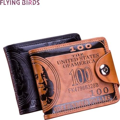 Flying birds men Wallet short dollar price Leather Wallets Clutch money purse men bags high quality credit card holder LM3854fb