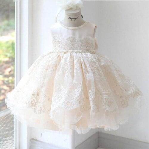 Girls Tulle Dress Baby Baptism Christening 1st Birthday Princess Baby Girl Dresses For Party And Wedding Princess Lace Ball Gown