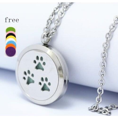 Magnetic 30mm Perfume Locket Stainless Steel Aromatherapy Essential Oil Diffuser Locket Pendant necklace