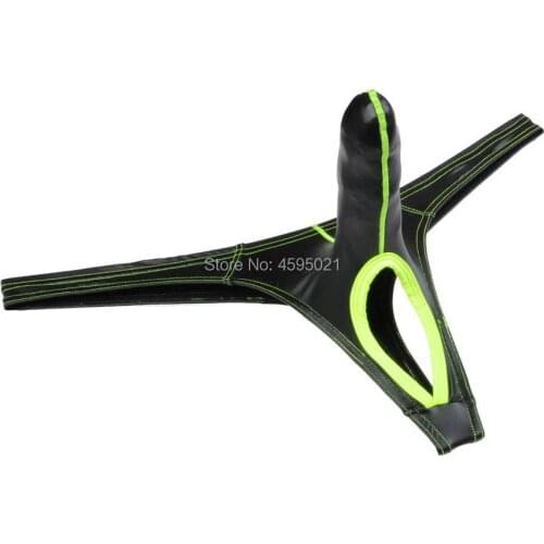 Men Stretchy Spandex Thong Long Pouch Jockstrap Micro T-back Mens Underwear Sexy G-string