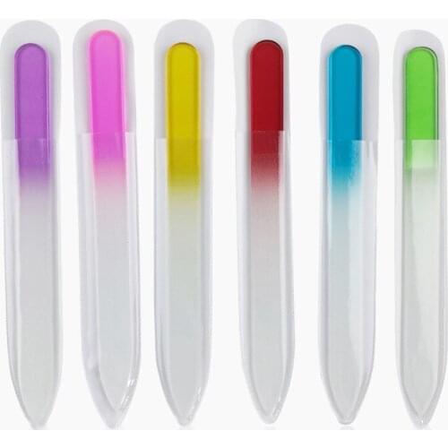 5pcs/set Monochrome crystal glass nail file Fashion nail polish strip Polishing tool manicure set