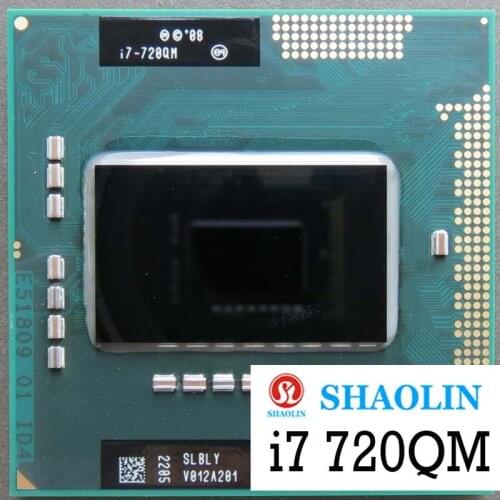 I7-720QM i7 720QM SLBLY 1.6 GHz Quad-Core Eight-Thread CPU Processor 6W 45W Socket G1 / rPGA988A Original SHAOLIN Official Versi