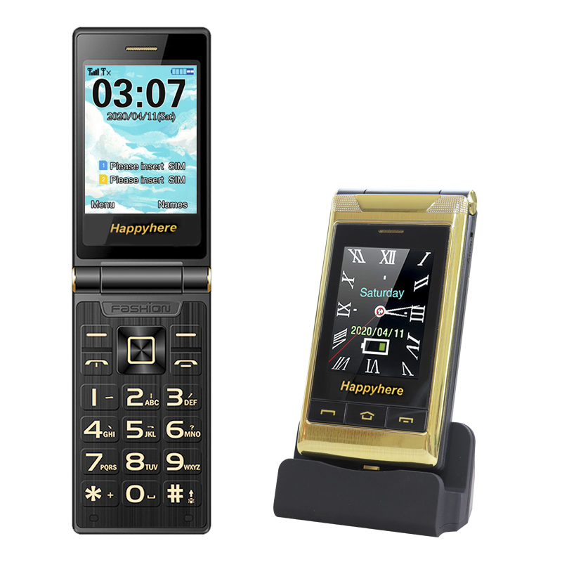 Gift 3.0" dual Screen cell phones speed dial one-key SOS call FM senior touch flip mobile phone Russian keyboard button G10-C