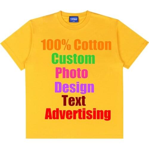 Customized Picture LOGO Thick American High Street Pure Color Loose Drop Shoulder Cotton Crew Neck T-Shirt Short Sleeve