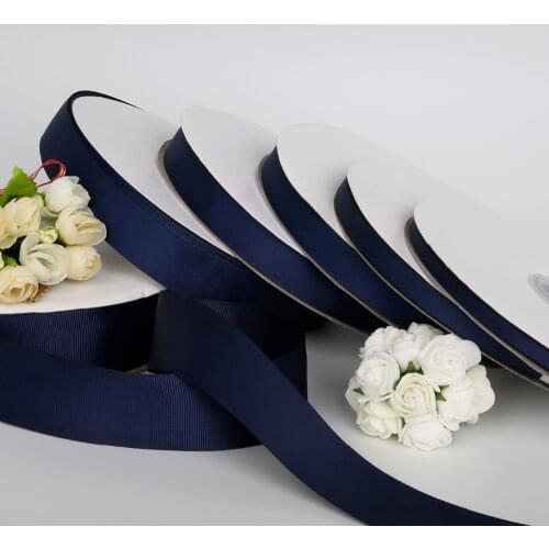 Navy Color Width 7mm/10mm/15mm/20mm/25mm/38mm Grosgrain Ribbon For Wedding Party Decorations & DIY Gift Wrapping (5Yards/lot)