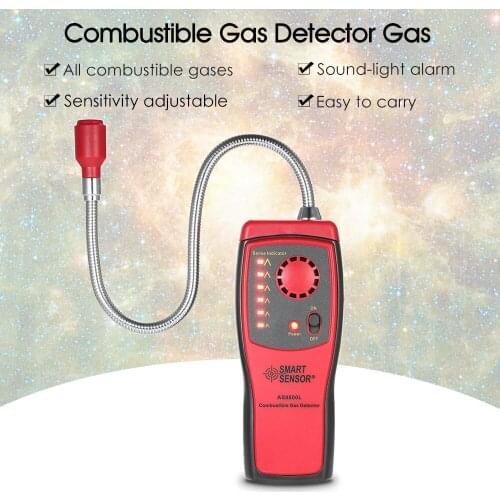 SMART SENSOR Brand New Handheld Auto Combustible Gas Detector Gas Leakage Location Determine Tester with Sound and Light Alarm