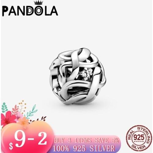 Unique Design 925 Sterling Silver Openwork Woven Infinity Charms Beads Fit Original Pandora Charms Bracelet Silver Jewelry Gift
