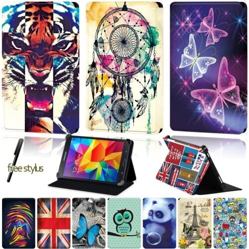 Universal Tablet Stand Cover Case for Samsung Galaxy Tab 4/Tab 3/Tab 2/Tab 10.1/Tab 10.1 LTE Old Image Pattern Protective Sleeve