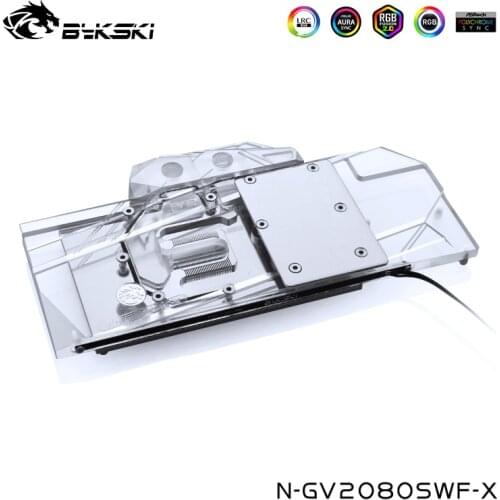 Bykski GPU Water Block Fit Gigabyte RTX2080 (Super) WINDFORCE OC 8G ,RTX 2070 Rev 1.0,2.0N-GV2080SWF-X