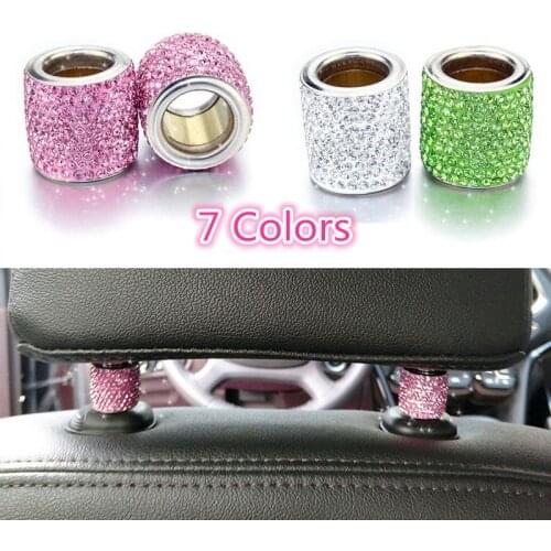 1PC Bling Crystal Car Seat Headrest Decoration Shiny Diamond Car Interior Accessories Rhinestone Car Charms For Headrest Collars