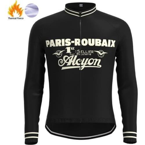 1989 Competition Alcyon Team Man Retro Cycling Jersey Fleece Long Sleeves Clothing Mtb Bike Triathlon maillot ciclismo hombre
