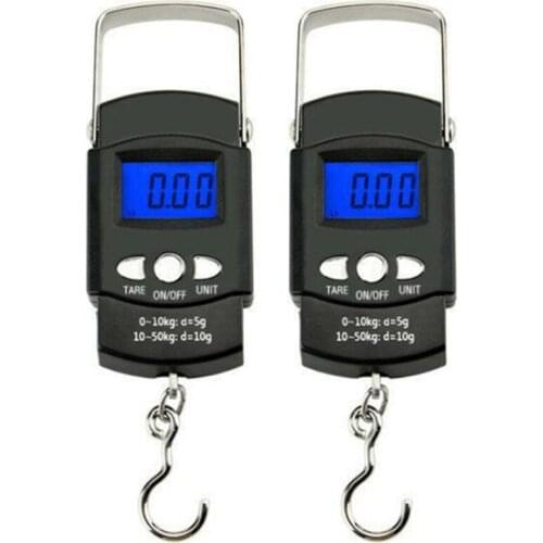 2 Pack Fish Scales, Portable Luggage Weight Scale 50Kg/10G Electronic Balance Fishing Postal Hanging Hook Scale