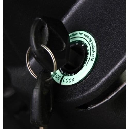 3D Gel Glow Key Ring Sticker Auto Motorcycle Luminous Ignition Switch Cover Car Styling Circle Light Decoration Universal Decals