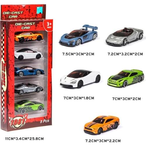 5PCS 1:64 Simulated Children Hot Wheels Toy Multi-Style Taxiing Alloy Mini Car Model Kids Pocket Small Sports Car Toys for Kids