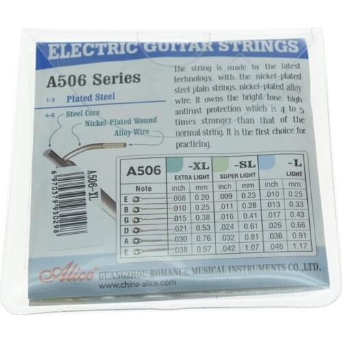 5 Packs Alice Plated Steel Electric Guitar String Extra Light Stings 1st-6th (.008-.038)