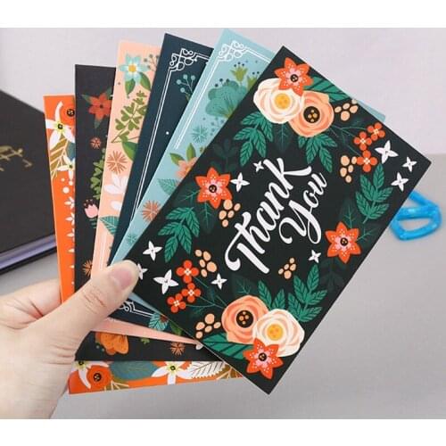 6Pcs/set Thank You Cards Birthday Card for Kids Note cards with Envelopes Invitations Blank inside Greeting Cards With Envelope