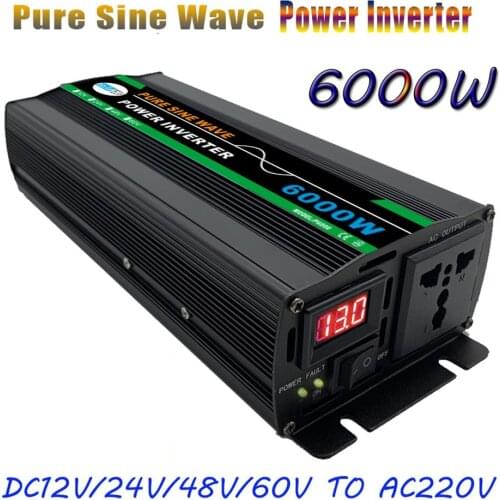 6000W Pure Sine Wave Power Inverter For Solar System/Solar Panel/Home/Outdoor/RV/Camping Wave Power Inverter