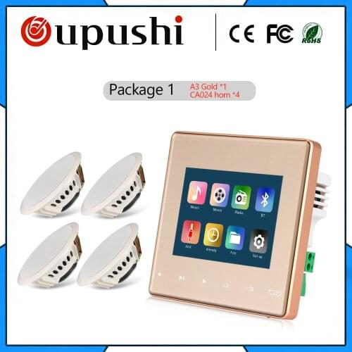 A3+CA024*4 Background music system wall power amplifier with 4 ceiling speakers oupushi