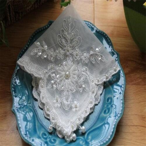 Free Shipping By Random Elegance Embroidery 28x28cm Tablecloth Cup Mat Cover Place wWedding Party Chirstmas Gift Home Textile