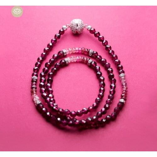 MeiDuo wen gen purple tooth wu pomegranate candy tourmaline circle ruby bracelet ins small all the original design