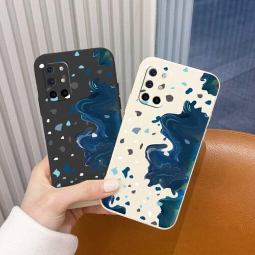 For Oneplus 8t Case Color Block Graffiti Camera Lens Protection Liquid Slicone Phone Cover 9 9pro 9r pro Shockproof Soft Case