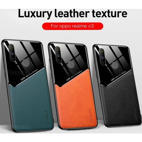 Realmec3 case leather texture car magnetic hloder phone covers for oppo realme 7 pro c3 c11 x15 x7 pro real mec3 fundas coque