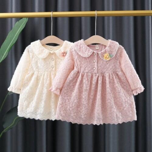 Childrens clothes Baby girls Sweet Lace dress infant child autumn outfit virgin princess long sleeve Dress Kids
