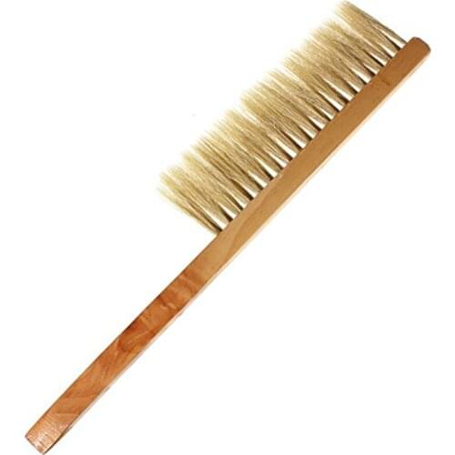 DLKKLB 1 Pc Beekeeping Tools Yellow Wood Bee Sweep Brush Apiculture Pigs Bristles Bee Brushes Beekeeper Equipment