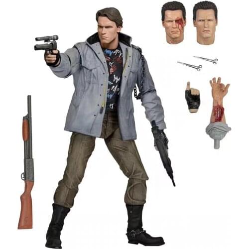 18CM The Terminator Figure War Damage Version Arnold Schwarzenegger Judgment Day T-800 Action Figure Collectible Model Toys Gift