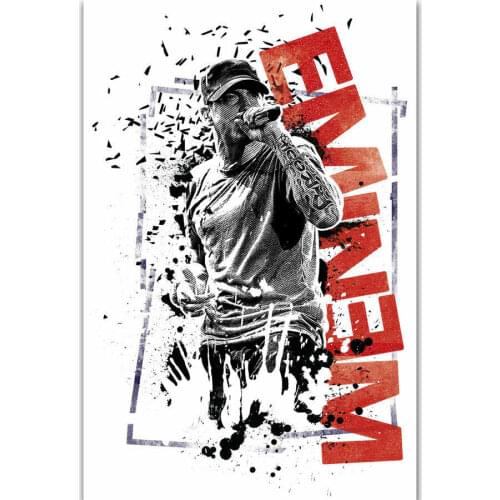 Eminem American Hip-Hop Rap Music Singer Star Album Silk Cloth Poster Art Bedroom Decoration