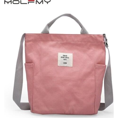 Canvas Handbag For Women Solid Color Portble Shoulder Bag Youth Version Small Fresh Casual Fashion Shopping Bags Chic Dropship