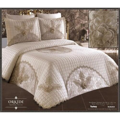 Orchid bed cover set cover set pink cappuccino white bedding set bedclothes with pillowcase cushion cover